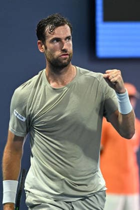 Itau Miami Open Quentin Halys (FRA) during his first round at the Itau Miami Open in Miami , USA, on March 18, 2026. Photo by Corinne Dubreuil ABACAPRESS.COM Miami United States  Copyright: xDubreuilxCorinne ABACAx