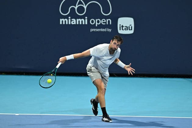 Itau Miami Open Quentin Halys (FRA) during his first round at the Itau Miami Open in Miami , USA, on March 18, 2026. Photo by Corinne Dubreuil ABACAPRESS.COM Miami United States  Copyright: xDubreuilxCorinne ABACAx