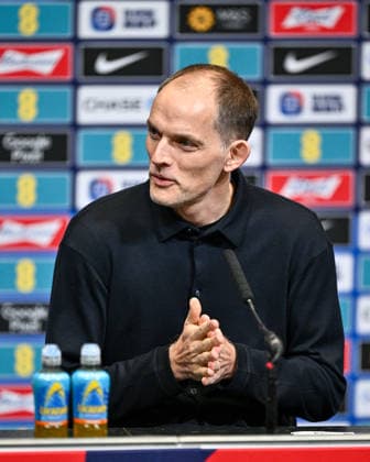 LONDON, ENGLAND - MARCH 20: Thomas Tuchel, Head Coach of England national team, Nationalteam , speaks to the media during a press conference, PK, Pressekonferenz at Wembley Stadium on March 20, 2026 in London, England. Photo Sebastian Frej England Press Conference Copyright: xx