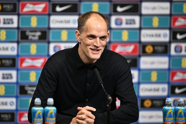 LONDON, ENGLAND - MARCH 20: Thomas Tuchel, Head Coach of England national team, Nationalteam , speaks to the media during a press conference, PK, Pressekonferenz at Wembley Stadium on March 20, 2026 in London, England. Photo Sebastian Frej England Press Conference Copyright: xx