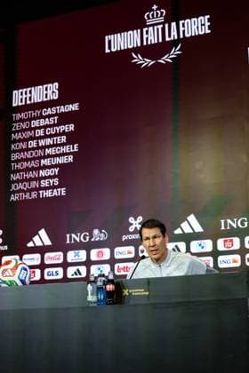 Belgium s head coach Rudi Garcia pictured during a press conference, PK, Pressekonferenz of the Red Devils, the Belgian national soccer team, in Tubize on Friday 20 March 2026. The team is preparing for its friendly games against the United States and Mexico. These games are preparation games of the 2026 World Cup. BRUNOxFAHY  x168323054x