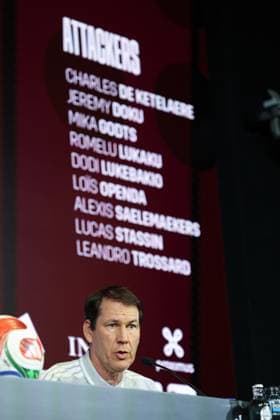 Belgium s head coach Rudi Garcia pictured during a press conference, PK, Pressekonferenz of the Red Devils, the Belgian national soccer team, in Tubize on Friday 20 March 2026. The team is preparing for its friendly games against the United States and Mexico. These games are preparation games of the 2026 World Cup. BRUNOxFAHY  x168323176x
