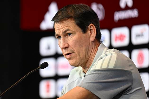 Rudi Garcia Head Coach Belgium Media Activities TUBIZE, BELGIUM - MARCH 20 : Rudi Garcia head coach of the Belgium announces the squad selected for the pre-World Cup training camp in the United States during a press meeting at the Belgian National Football Center Base on March 20, 2026 in Tubize, Belgium, 20 03 2026 Tubize Belgium  Copyright: xVincentxKalutx