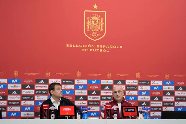 March 20, 2026, Las Rozas, Madrid, Spain: Luis de la Fuente, head coach, attends the press conference, PK, Pressekonferenz to announce his squad list for Spain Team at the Ciudad del Futbol on March 19, 2026, in Sevilla, Spain. Las Rozas Spain - ZUMAa181 20260320_zaa_a181_018 Copyright: xOscarxJ.xBarrosox