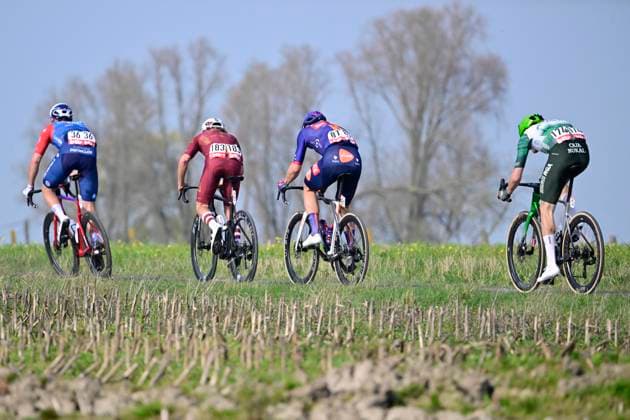 Bredene Koksijde Classic 2026 Cycling Race KOKSIJDE, BELGIUM - MARCH 20 : Milan Matteo (ITA) of Groupama - FDJ United, Mcdonald Brody (USA) of Modern Adventure Pro Cycling, Jakobsen Fabio (NED) of Team Picnic PostNL, Larronde Ellande (FRA) of Caja Rural - Seguros RGA during the 24th edition of Bredene Koksijde Classic an UCI ProSeries 1.Pro one day cycling road race for Men Elite of km with start in Bredene and finish in Koksijde on March 20, 2026 in Koksijde, Belgium, 20 03 2026 ( Motordriver Stephan Boone - Koksijde Belgium  Copyright: xJanxDexMeuleneirx