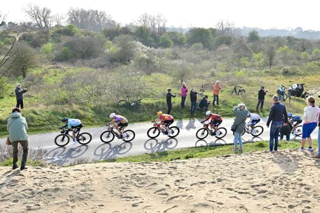 Bredene Koksijde Classic 2026 Cycling Race KOKSIJDE, BELGIUM - MARCH 20 : Gelders Gil (BEL) of Soudal Quick-Step, Beullens Cedric (BEL) of Lotto Intermarche, Pedersen Henrik (DEN) of Uno-X Mobility, Boulahoite Rayan (FRA) of TotalEnergies, Vermoote Jelle (BEL) of Tarteletto - Isorex, Coppens Michiel (BEL) of BEAT CC p b Saxo during the 24th edition of Bredene Koksijde Classic an UCI ProSeries 1.Pro one day cycling road race for Men Elite of km with start in Bredene and finish in Koksijde on March 20, 2026 in Koksijde, Belgium, 20 03 2026 ( Motordriver Stephan Boone - Koksijde Belgium  Copyright: xJanxDexMeuleneirx