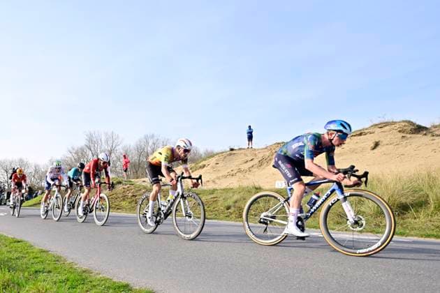 Bredene Koksijde Classic 2026 Cycling Race KOKSIJDE, BELGIUM - MARCH 20 : Gelders Gil (BEL) of Soudal Quick-Step, Beullens Cedric (BEL) of Lotto Intermarche, Pedersen Henrik (DEN) of Uno-X Mobility, Boulahoite Rayan (FRA) of TotalEnergies, Vermoote Jelle (BEL) of Tarteletto - Isorex, Coppens Michiel (BEL) of BEAT CC p b Saxo during the 24th edition of Bredene Koksijde Classic an UCI ProSeries 1.Pro one day cycling road race for Men Elite of km with start in Bredene and finish in Koksijde on March 20, 2026 in Koksijde, Belgium, 20 03 2026 ( Motordriver Stephan Boone - Koksijde Belgium  Copyright: xJanxDexMeuleneirx
