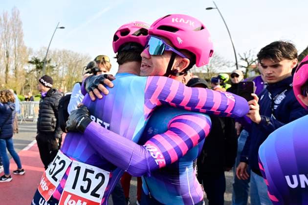 Bredene Koksijde Classic 2026 Cycling Race KOKSIJDE, BELGIUM - MARCH 20 : Groenewegen Dylan (NED) of Unibet Rose Rockets celebrates the victory during the 24th edition of Bredene Koksijde Classic an UCI ProSeries 1.Pro one day cycling road race for Men Elite of km with start in Bredene and finish in Koksijde on March 20, 2026 in Koksijde, Belgium, 20 03 2026 ( Motordriver Stephan Boone - Koksijde Belgium  Copyright: xJanxDexMeuleneirx