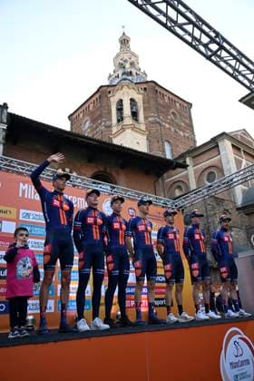Milan Sanremo 2026 Cycling Race Media Activities 20 03 2026 SANREMO, ITALY - MARCH 20 : team Team Picnic PostNL pictured during the teams presentation prior to the 117th edition of Milan Sanremo an UCI World Tour 1.UWT one day cycling road race for Men Elite of 298 km with start in Pavia and finish in Sanremo on March 20, 2026 in Sanremo, Italy, 20 03 2026 ( Motordriver Guy De Vuyst - Sanremo Italy  Copyright: xNicoxVereeckenx