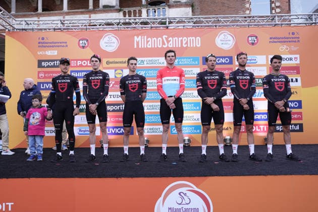 Tudor Pro Cycling Team during Team Presentation at the men s elite race of the Milano - Sanremo one day cycling race (298 km) from Pavia to Sanremo - North West Italy - March 20, 2026. - cycling .  Copyright: xFabioxFerrari LaPressex
