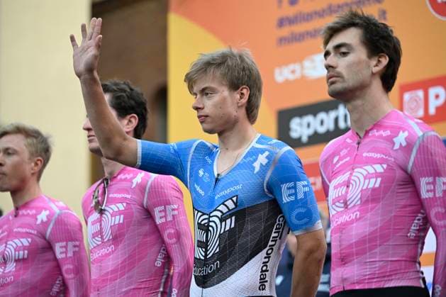 Milan Sanremo 2026 Cycling Race Media Activities 20 03 2026 SANREMO, ITALY - MARCH 20 : Mihkels Madis (EST) of EF Education - Easypost pictured during the teams presentation prior to the 117th edition of Milan Sanremo an UCI World Tour 1.UWT one day cycling road race for Men Elite of 298 km with start in Pavia and finish in Sanremo on March 20, 2026 in Sanremo, Italy, 20 03 2026 ( Motordriver Guy De Vuyst - Sanremo Italy  Copyright: xNicoxVereeckenx