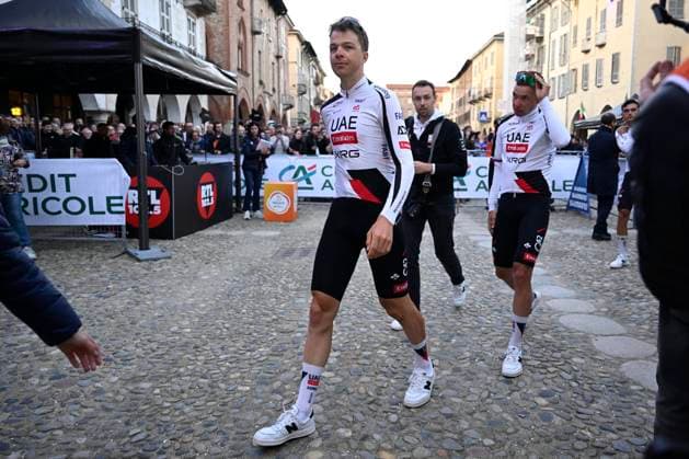 Milan Sanremo 2026 Cycling Race Media Activities 20 03 2026 SANREMO, ITALY - MARCH 20 : Vermeersch Florian (BEL) of UAE Team Emirates - XRG pictured during the teams presentation prior to the 117th edition of Milan Sanremo an UCI World Tour 1.UWT one day cycling road race for Men Elite of 298 km with start in Pavia and finish in Sanremo on March 20, 2026 in Sanremo, Italy, 20 03 2026 ( Motordriver Guy De Vuyst - Sanremo Italy  Copyright: xNicoxVereeckenx