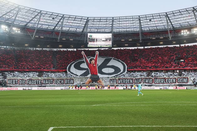 2 Bundesliga Hannover 96 Eintracht Braunschweig on 20 03 2026 at the Heinz von Heiden Arena in Hannover The Hannover 96 fans in the north curve with a choreo, choreography, choreography MH