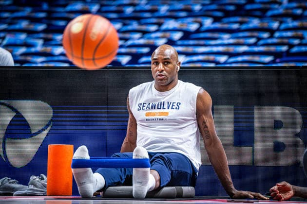 Basketball Berlin 20 03 2026 Season 2025 2026 EasyCredit BBL 1 Bundesliga Men, Men Alba Berlin Rostock Seawolves DeAndre Lansdowne Rostock, No 09
