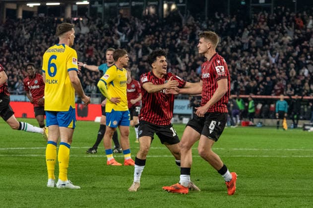 Germany Soccer 2 Bundesliga, 27 Matchday 2025 2026, Hannover 96 - Eintracht Braunschweig on 20 03 in Hannover Heinz von Heiden Arena Goal to 1 0 Maik Nawrocki Hannover 96 6 Cheers Joy Emotions Goal celebration Copyright: xSvenxHeidmannx