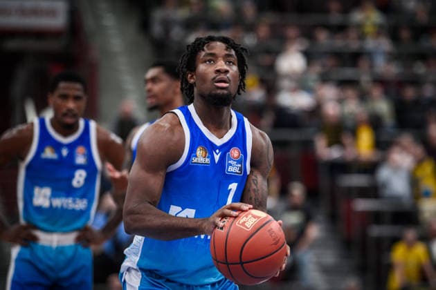 Isaiah Swope Frankfurt Skyliners, 01 Free Throw GER, MHP Riesen Ludwigsburg vs Skyliners Frankfurt, Basketball Bundesliga, easycredit BBL, 25 Matchday, Season 2025 2026, 20 03 2026 GER, MHP Riesen Ludwigsburg vs Skyliners Frankfurt, Basketball Bundesliga, easycredit BBL, 25 Matchday, Season 2025 2026, 20 03 2026 Ludwigsburg Copyright: xSandyxDinkelackerx EP_SDR