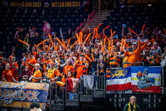 Basketball Berlin 20 03 2026 Season 2025 2026 EasyCredit BBL 1 Bundesliga Men, Men Alba Berlin Rostock Seawolves Rostock Fans