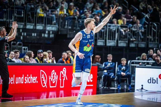 Basketball Berlin 20 03 2026 Season 2025 2026 EasyCredit BBL 1 Bundesliga Men, Men Alba Berlin Rostock Seawolves Andy van Vliet Rostock, No 81