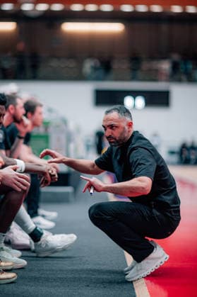 BB 2BL SBB Baskets Tigers Tuebingen Coach Achmadschah Zazai SBB Baskets during the 2025 2026 season in the 2 Barmer Basketball Bundesliga Pro A on matchday 28 between SBB Baskets and Tigers Tuebingen at Wolfgang Lakenmacher Halle on March 20, 2026 in Magdeburg, Sachsen Anhalt, Germany