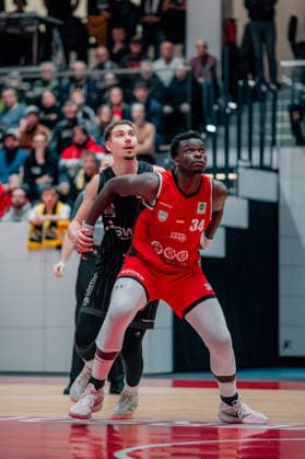 BB 2BL SBB Baskets Tigers Tuebingen Fabien Kondo SBB Baskets during the 2025 2026 season in the 2 Barmer Basketball Bundesliga Pro A on matchday 28 between SBB Baskets and Tigers Tuebingen at the Wolfgang Lakenmacher Halle on March 20, 2026 in Magdeburg, Sachsen Anhalt, Germany