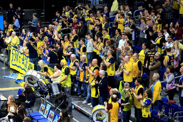 DEU, easyCredit BBL, ALBA vs Rostock Seawolves, 20 03 2026, Uber Arena, Berlin, DEU, easyCredit BBL, ALBA vs Rostock Seawolves, in the picture ALBA fans, fan block, nordphotoxGmbHx xEngler nph00076
