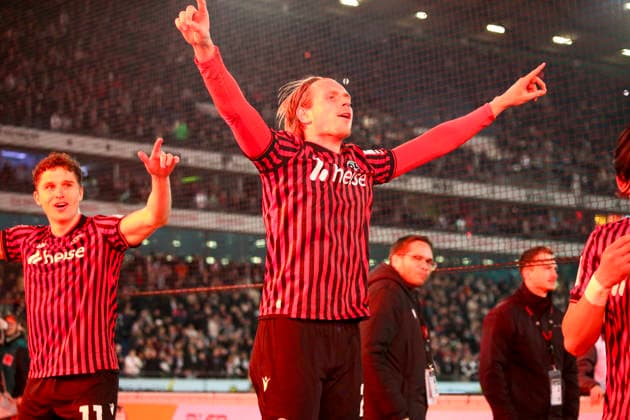 Germany Soccer 2 Bundesliga 2025 2026, Matchday 27 Hannover 96 vs Eintracht Braunschweig Heinz von Heiden Arena Stadion Hannover Joy, emotions, jubilation Stefan Teitur ÖžorÃ°arson Stefan Teitur Thordarson Hannover 96, 23 Hannover Copyright: xAymanxAlahmedx
