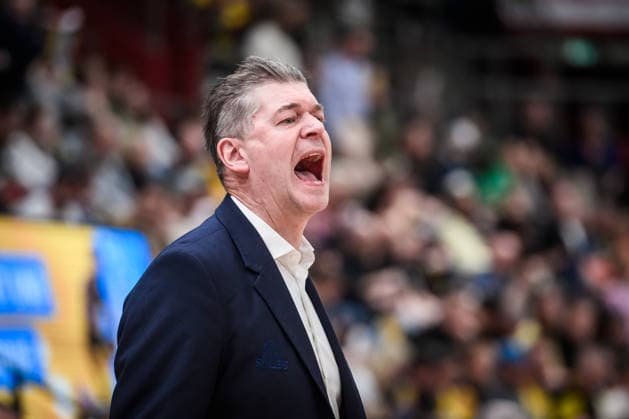 Klaus Perwas Frankfurt Skyliners, Head Coach Schrei GER, MHP Riesen Ludwigsburg vs Skyliners Frankfurt, Basketball Bundesliga, easycredit BBL, 25 Matchday, Season 2025 2026, 20 03 2026 GER, MHP Riesen Ludwigsburg vs Skyliners Frankfurt, Basketball Bundesliga, easycredit BBL, 25 Matchday, Season 2025 2026, 20 03 2026 Ludwigsburg Copyright: xSandyxDinkelackerx EP_SDR