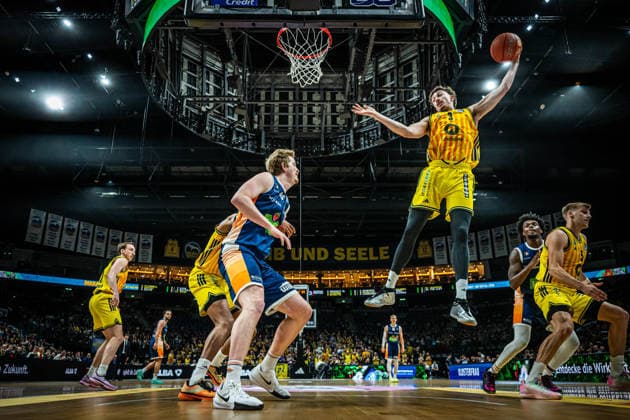 Basketball Berlin 20 03 2026 Season 2025 2026 EasyCredit BBL 1 Bundesliga Men, Men Alba Berlin Rostock Seawolves Alex O Connell Alba Berlin, No 03