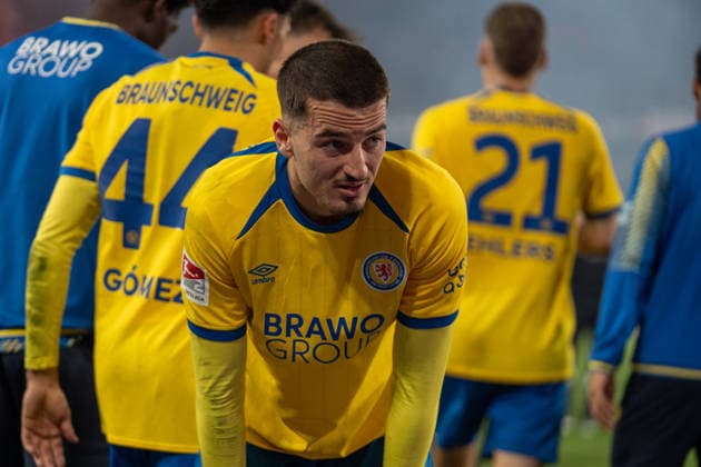 Germany Soccer 2 Bundesliga, Matchday 27 2025 2026, Hannover 96 Eintracht Braunschweig on 20 03 in Hannover Heinz von Heiden Arena Andi Hoti Eintracht Braunschweig 4 disappointed after the derby defeat Copyright: xSvenxHeidmannx
