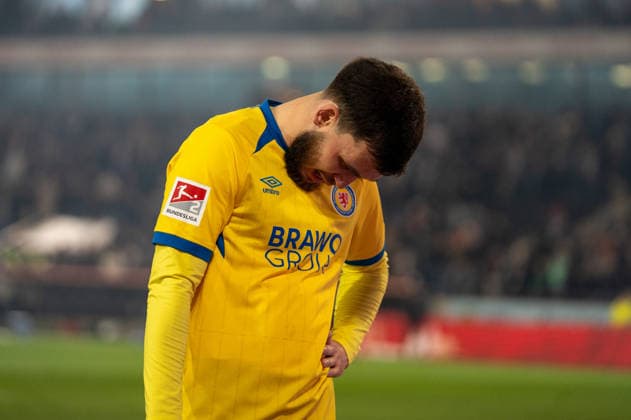 Germany Soccer 2 Bundesliga, Matchday 27 2025 2026, Hannover 96 Eintracht Braunschweig on 20 03 in Hannover Heinz von Heiden Arena Mehmet Aydin Eintracht Braunschweig 8 disappointed after the derby defeat Copyright: xSvenxHeidmannx