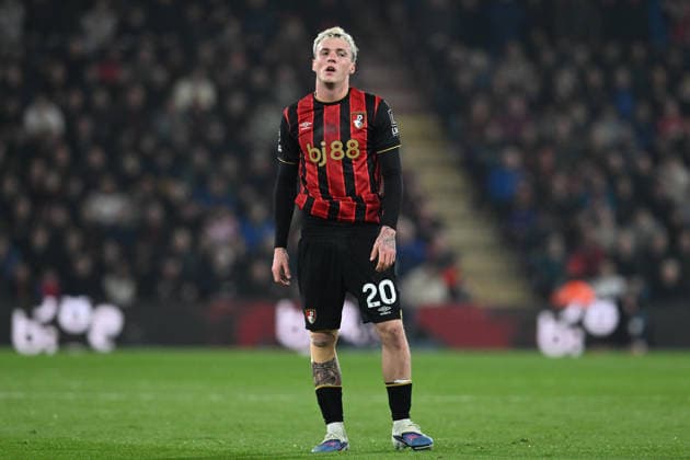 Bournemouth v Manchester United, ManU Premier League Alex Jimenez (20) of AFC Bournemouth during the Premier League match between Bournemouth and Manchester United at the Vitality Stadium, Bournemouth, UK on 20 March 2026. Bournemouth Vitality Stadium Dorset UK Editorial use only DataCo restrictions apply See www.football-dataco.com , Copyright: xGrahamxHuntx PSI-23946-0108