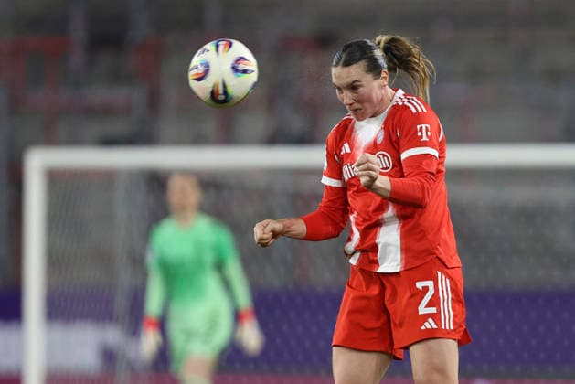 Vanessa Gilles FC Bayern München in action, on the ball, single action during the Woman Bundesliga match between SGS Essen and Bayern München at Stadion an der Hafenstraße on March 20 in Essen, Germany Photo by Oliver Kaelke DeFodi Images Vanessa Gilles FC Bayern München controls the ball during the Woman Bundesliga match between SGS Essen and Bayern München at Stadion an der Hafenstraße on March 20, 2026 in Cologne, Germany Photo by Oliver Kaelke DeFodi Images DFL regulations prohibit any use of photographs as image sequences and or quasi video Photo by Oliver Kaelke DeFodi Images