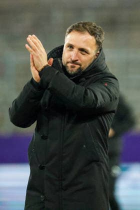 Essen, Germany 20 March 2026 1 Frauenbundesliga 21 Matchday SGS Essen vs FC Bayern Munich Women In the picture coach Jose Barcala FCB celebrating after the win against Essen Copyright: HMBxMedia MadeleinexFantini