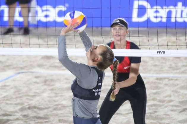 March 20, 2026, Tlaxcala, Ciudad de Mexico, Mexico: Katerina Pavelkova of Czech Republic passes the ball during the match of round of 16 between Czech Republic and Germany for the Women s 2026 Volleyball World Beach Pro Tour. on March 20, 2026 in Tlaxcala, Mexico. WomenÃ¢â‚¬â ¢S 2026 Volleyball World Beach Pro Tour - Round Of 16  - ZUMAe321 20260320_zsa_e321_121 Copyright: xEssenexHernandezx