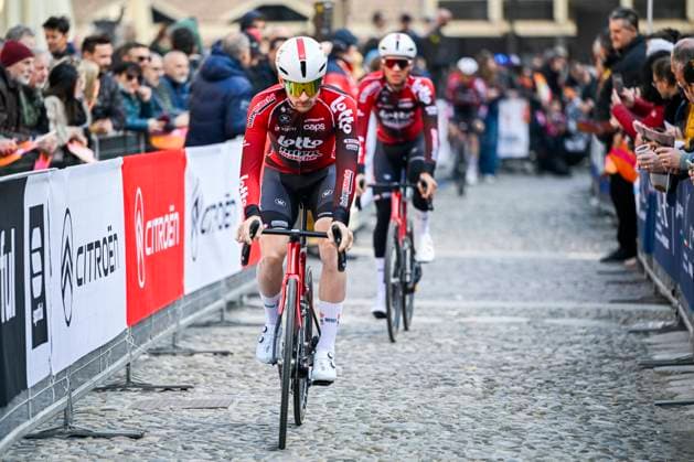 Milan Sanremo 2026 Cycling Race SANREMO, ITALY - MARCH 21 : Van Boven Luca (BEL) of Lotto Intermarche before the start of the race during the 117th edition of Milan Sanremo an UCI World Tour 1.UWT one day cycling road race for Men Elite of 298 km with start in Pavia and finish in Sanremo on March 21, 2026 in Sanremo, Italy, 21 03 2026 ( Motordriver Guy De Vuyst - Sanremo Italy  Copyright: xNicoxVereeckenx