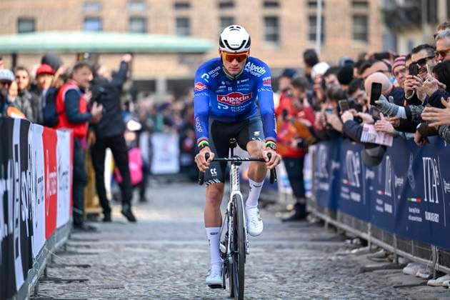 Milan Sanremo 2026 Cycling Race SANREMO, ITALY - MARCH 21 : Van Der Poel Mathieu (NED) of Alpecin - Premier Tech before the start of the race during the 117th edition of Milan Sanremo an UCI World Tour 1.UWT one day cycling road race for Men Elite of 298 km with start in Pavia and finish in Sanremo on March 21, 2026 in Sanremo, Italy, 21 03 2026 ( Motordriver Guy De Vuyst - Sanremo Italy  Copyright: xNicoxVereeckenx