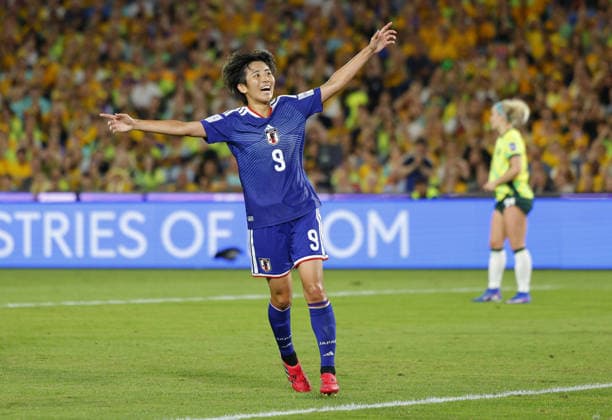 SYDNEY, AUSTRALIA - MARCH 21 Riko Ueki (9 Japan) turn away to celebrate after a goal by Maika Hamano (17 Japan) during the Womens Asian Cup Australia 2026 Final match between Japan and Australia at Stadium Australia on March 21 2026 in Sydney, Australia Copyright: xMatthewxStarlingx xSPPx Sportspressphoto_SPR114711