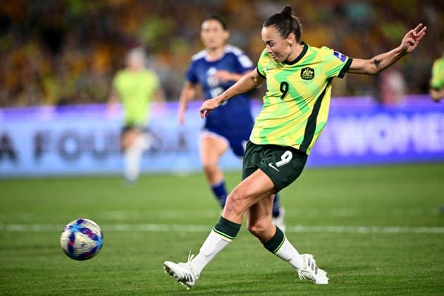 SOCCER ASIAN CUP WOMEN FINAL, Caitlin Foord of the Matildas takes a shot at goal during the AFC Women™s Asian Cup Final match between Japan and Australia at Stadium Australia in Sydney, Saturday, March 21, 2026. ( NO ARCHIVING, EDITORIAL USE ONLY SYDNEY NEW SOUTH WALES AUSTRALIA  Copyright: xDANxHIMBRECHTSx 20260321113928207929