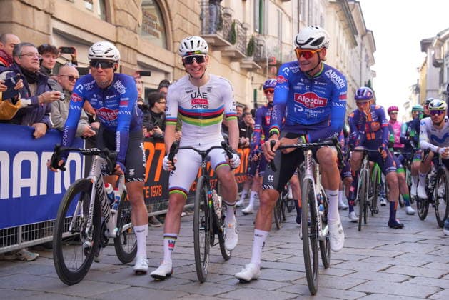 Mathieu Van Der Poel of Alpecin-Premier Tech during the men s elite race of the Milano-Sanremo one day cycling race (298 km) from Pavia to Sanremo - North West Italy - March 20, 2026. - cycling .  Copyright: xSpada LaPressex