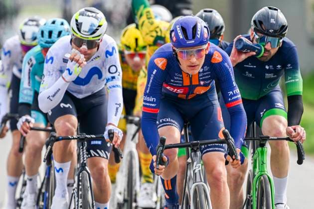 Milan Sanremo 2026 Cycling Race SANREMO, ITALY - MARCH 21 : Faure Prost Alexy (FRA) of Team Picnic PostNL leading the escape pack during the 117th edition of Milan Sanremo an UCI World Tour 1.UWT one day cycling road race for Men Elite of 298 km with start in Pavia and finish in Sanremo on March 21, 2026 in Sanremo, Italy, 21 03 2026 ( Motordriver Guy De Vuyst - Sanremo Italy  Copyright: xNicoxVereeckenx