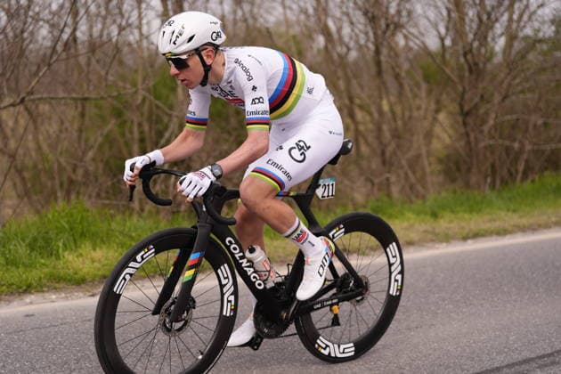 Tadej PogaÄar of UAE Team Emirates XRG during the men s elite race of the Milano-Sanremo one day cycling race (298 km) from Pavia to Sanremo - North West Italy - March 20, 2026. - cycling .  Copyright: xFabioxFerrari LaPressex
