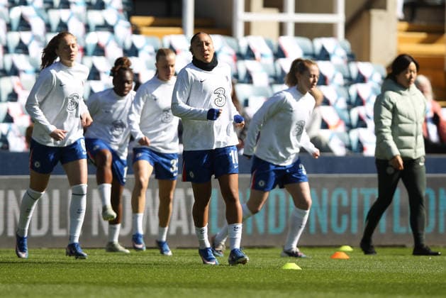 Lauren James of Chelsea Women warms up during the Women s Super League match between London City Lionesses and Chelsea Women at The Den, London, England on 21 March 2026. Copyright: xKenxSparksx 44730002