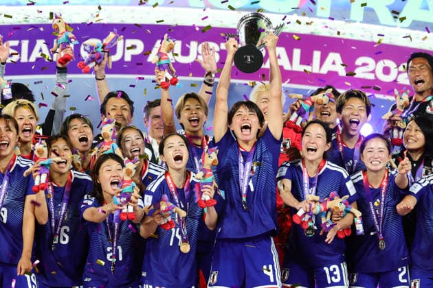 Japan celebrate winning the Final during the AFC Womens Asian Cup 2026 Final match between Japan Women and Australia Women at Stadium Australia, Sydney, Australia on 21 March 2026. Copyright: xPeterxDovganx 44690050