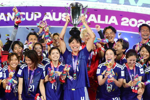 Japan celebrate winning the Final during the AFC Womens Asian Cup 2026 Final match between Japan Women and Australia Women at Stadium Australia, Sydney, Australia on 21 March 2026. Copyright: xPeterxDovganx 44690052