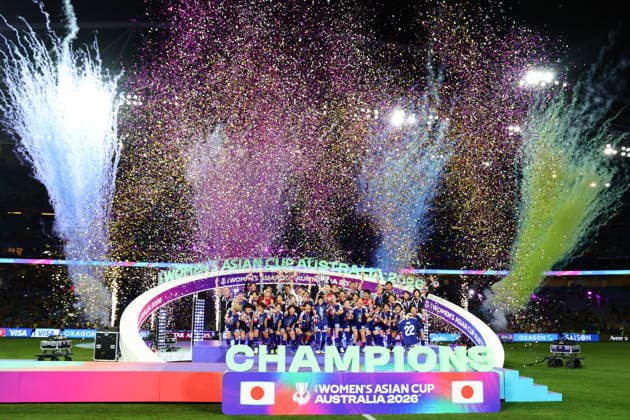 Japan celebrate winning the Final during the AFC Womens Asian Cup 2026 Final match between Japan Women and Australia Women at Stadium Australia, Sydney, Australia on 21 March 2026. Copyright: xPeterxDovganx 44690059