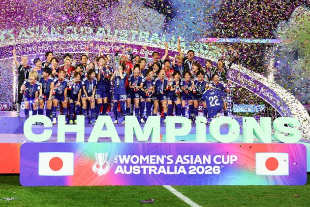 Japan celebrate winning the Final during the AFC Womens Asian Cup 2026 Final match between Japan Women and Australia Women at Stadium Australia, Sydney, Australia on 21 March 2026. Copyright: xPeterxDovganx 44690061