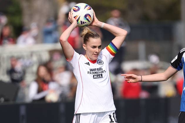 FRANKFURT AM MAIN, GERMANY 21 MARCH 2026 Eintracht Frankfurt Women vs HSV Women, 1 Womens Bundesliga, Stadion am Brentanobad v l , Laura Freigang Eintracht Frankfurt in action, in action, Copyright: JoaquimxFerreira
