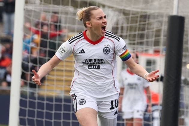 FRANKFURT AM MAIN, DEUTSCHLAND 21. MÄRZ 2026: Eintracht Frankfurt Frauen gegen HSV Frauen, 1. Frauen-Bundesliga, Stadion am Brentanobad. v.l., Laura Freigang (Eintracht Frankfurt) Torjubel, Goal celebration, celebrate the goal *** FRANKFURT AM MAIN, GERMANY 21 MARCH 2026 Eintracht Frankfurt Women vs HSV Women, 1 Womens Bundesliga, Stadion am Brentanobad v l , Laura Freigang Eintracht Frankfurt Goal celebration, celebrate the goal Copyright: JoaquimxFerreira
