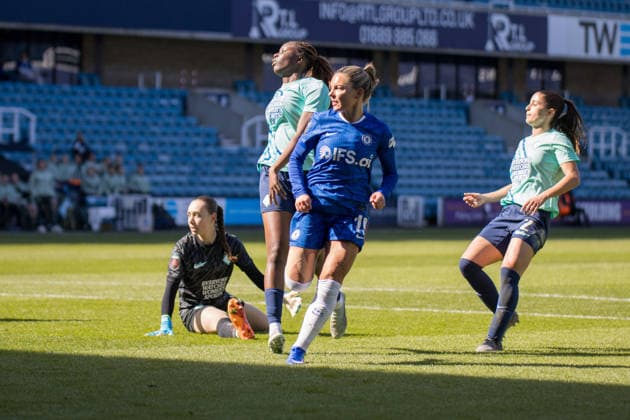 LONDON, ENGLAND - MARCH 21: Johanna Rytting Kaneryd of Chelsea scores during the Barclays Womens Super League match between London City Lionesses and Chelsea at the The Den on March 21, 2026 in London, England. (Photo by Claire Jeffrey Sports Press Photo) Copyright: xClairexJeffreyx xSPPx Sportspressphoto_SPR114808