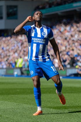 Football - FA Premier League - Brighton & Hove Albion FC v Liverpool FC BRIGHTON & HOVE, ENGLAND - Saturday, March 21, 2026: Brighton & Hove Albion s Danny Welbeck celebrates in front of the travelling supporters with a finger to his ear after scoring the first goal during the FA Premier League match between Brighton & Hove Albion FC and Liverpool FC at the AMEX Community Stadium. (Photo by David Rawcliffe Propaganda) BRIGHTON & HOVE AMEX Community Stadium SUSSEX ENGLAND  Copyright: xDavidxRawcliffex P2026-03-21-Brighton_Liverpool-59
